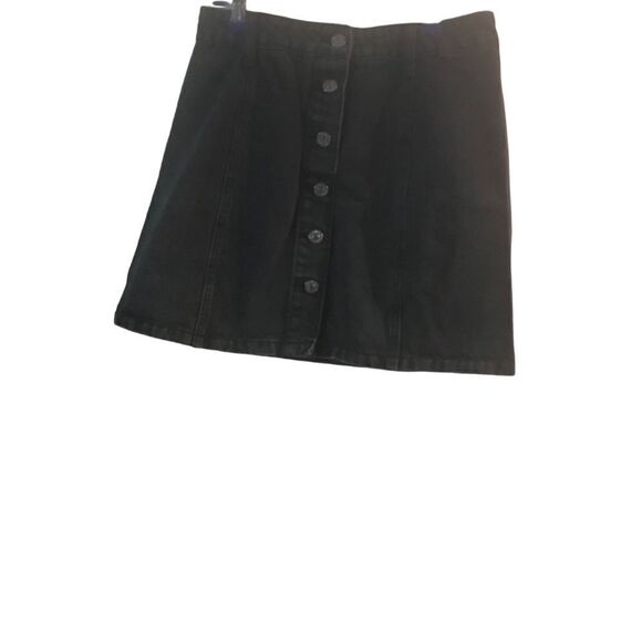 Forever 21 girls size medium black denim button up mini skirt - Picture 4 of 16
